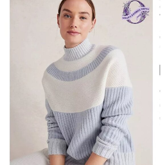 Like New Haven Well Within Cashmere Colorblock Yoke Sweater Chunky Knit Size L - Picture 1 of 9